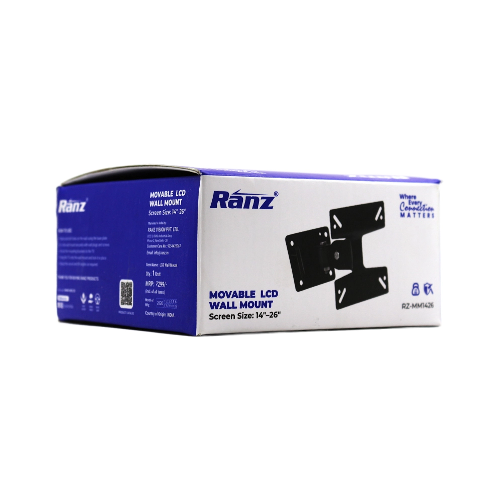 Ranz Wall Mount Bracket 14 To 26 Inch For TV | LED Moveable Premium view 2